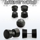 ipare areng wood fake plug with surgical steel post