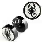 ipls12 black anodized fake plug with scorpion logo on one side