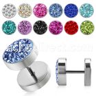 ipmc10 10mm steel fake plug with ferido multi crystals disk