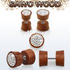 ipswmc sawo wood fake plug w ferido glued crystal w resin cover