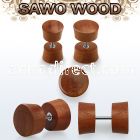 ipswo sawo wood fake plug with surgical steel post
