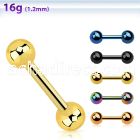 iptb4 anodized 316l steel fake plug w two 4mm ball shaped ends
