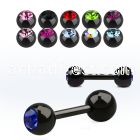 iptjb5 anodized 316l steel fake plug w two 5mm jewel ball