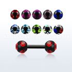 iptmjb4 anodized 316l steel fake plug w two 4mm multi jewel ball