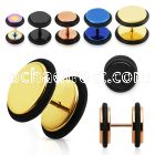 iptr anodized 316l steel fake plug with rubber o rings