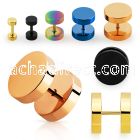 iptrd anodized 316l steel fake plug in black and gold