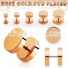 ipttrd rose gold anodized 316l steel fake plug without o rings