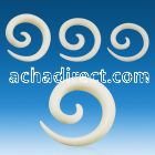 ipwh white bone spiral taper size 8g to 2g 3mm 6mm