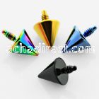 itcn4 4mm anodized 316l steel dermal cone top for base plate