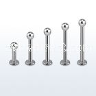 lbb3g 6mm 12mm of surgical steel labret with 3mm ball