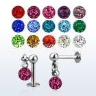lber2 316l steel labret with 3mm plain ball 4mm ferido ball