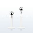 lbib2 bio flexible labret with a 2mm push in steel ball