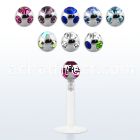 lbica 16g bio flexible labret with 3mm multi jewel ball