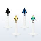 lbitcn clear bio flexible labret with 3mm anodized cone