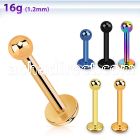 lbtb25 anodized surgical steel labret with a 2 5mm ball