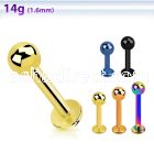 lbtb4 anodized surgical steel labret with a 4mm ball