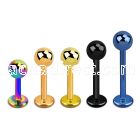 lbtb4s anodized surgical steel labret with a 4mm ball