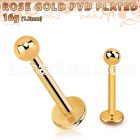 lbttb25 rose gold steel labret with a 2.5mm ball