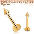 lbttcn25 rose gold steel labret with a 2.5mm cone