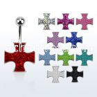 mcd419 steel belly banana w ferido multi crystal iron cross