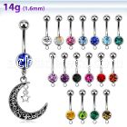 mcd730 steel belly banana w dangling vintage moon w star