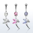 mcdz103 316l steel belly banana with prong cz fairy w cz wing