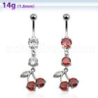 mcdz20 seel belly banana cz stone  dangling cherry