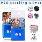 mgcz6m pair of silver magnetic earring studs with 6mm color cz