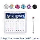 nb9mxsw 925 silver nose bones assorted swarovski crystal