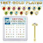 nbhrbxmg 18k gold plated silver nose bones color heart