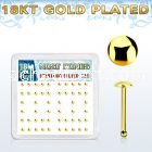 nbmx3rg 18k gold plated silver nose bones w 2mm flat round tops