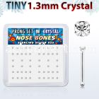 nbp6cx box of silver nose bones w 1 25mm clear prong crystal