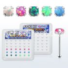 nbpo25 box w 36 pc of 925 silver nose bones w 2.5mm opals