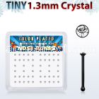 nbrb6xc box w black silver nose bone w 1 25mm round crystals