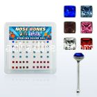 nbsqbx box of silver nose bones with 2mm square shaped crystals