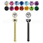 nbst20 anodized 316l steel nose bone w round crystal top