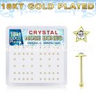 nbstxcg 18k gold plated silver nose bones clear star
