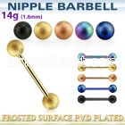 nptfo5 anodized steel nipple barbell w 5mm frosted steel balls
