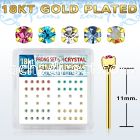 npygm box w 52 silver bend it nose studs w 1.8mm set crystal