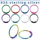 ns03bl color plated silver endless nose hoop with diameter 12mm