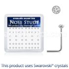 ns14cxsw 925 silver nose studs swarovski crystal