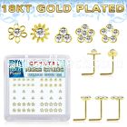 nsbxm7cg 18kt gold plated silver nose studs mixed flower 52