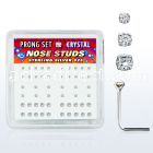 nsbxpbc box of silver nose studs w 1 4 1 5 2mm crystal tops