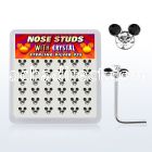 nsmos36b box w 925 silver nose studs w crystal mouse face