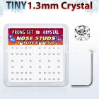 nsp6cx box of silver nose studs w 1 25mm clear prong crystal