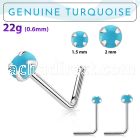 nspge7 925 silver nose stud w turquoise