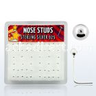nssv2bx box of silver nose studs with 2mm silver ball top