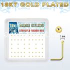 nsx18b1 box of gold plated silver nose stud w 1mm ball shape top