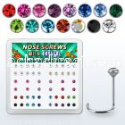 nw14mx box w 52 sterling silver nose screws w 2mm mix crystals