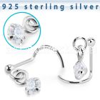 nwdvpz1 silver nose screw ball prong set dangling cz